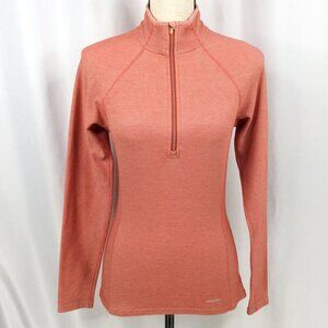 Patagonia Capilene 1/4 Zip Pullover Women Size Small Orange Midweight Base Layer